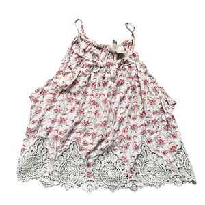 H&M Red White Lace Camisole Size 14